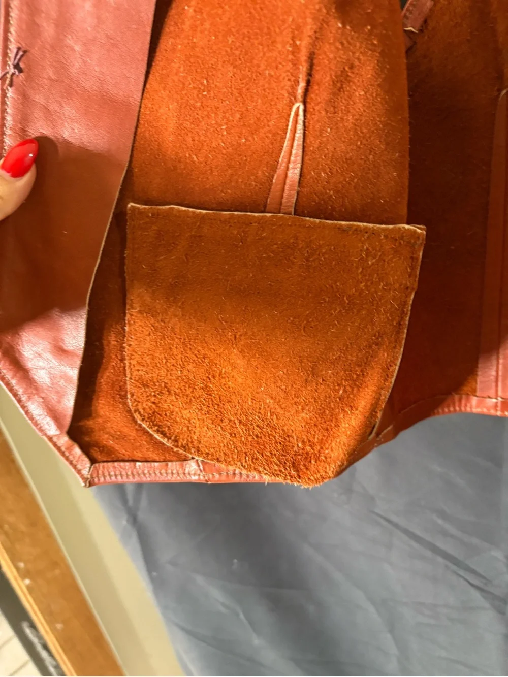 Orange Leather Vest - Champ-Lux Leather